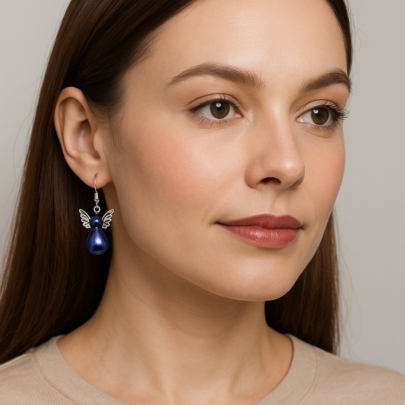 70- Women’s Angel Charm Earrings Handmade Dangle NWT - Picture 1 of 3